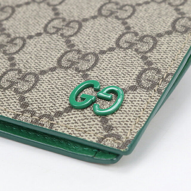 中古 グッチ 二つ折り財布 二折財布 コンパクト メンズ ブランド GUCCI GGスプリーム GG コインウォレット 768244 ベージュ USDGU117654011
