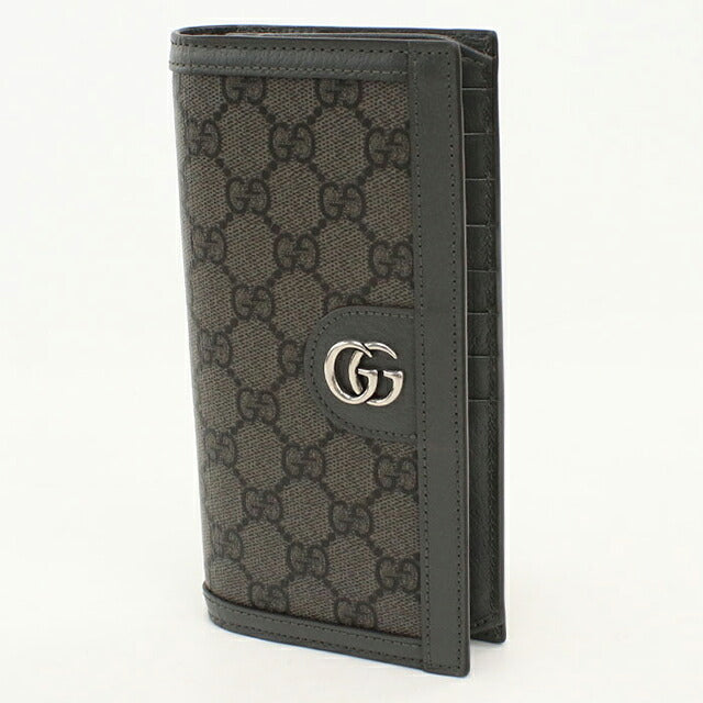 中古 グッチ 長財布二折 メンズ ブランド GUCCI オフィディア ロングウォレット 791746 グレー USDGU117913011