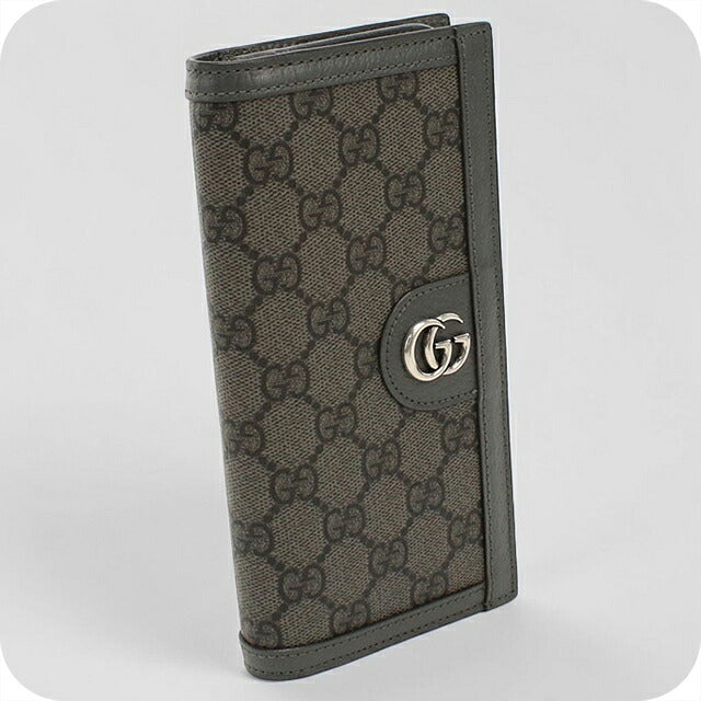 中古 グッチ 長財布二折 メンズ ブランド GUCCI オフィディア ロングウォレット 791746 グレー USDGU117913011