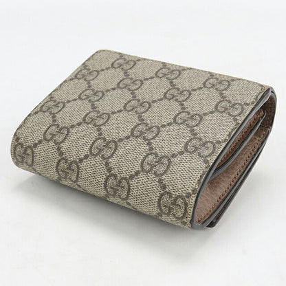 二手 Gucci 双折钱包 双折钱包 紧凑女士品牌 GUCCI 双 G 双色中号钱包 598587 米色 USDGU117944011
