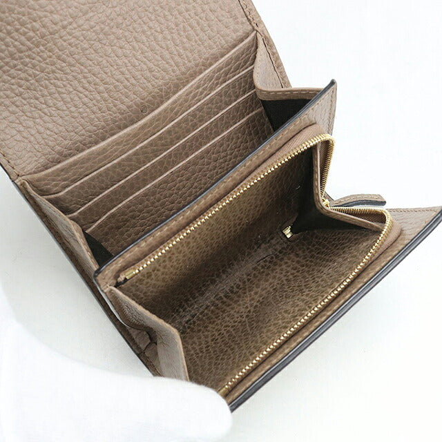 二手 Gucci 双折钱包 双折钱包 紧凑女士品牌 GUCCI 双 G 双色中号钱包 598587 米色 USDGU117944011