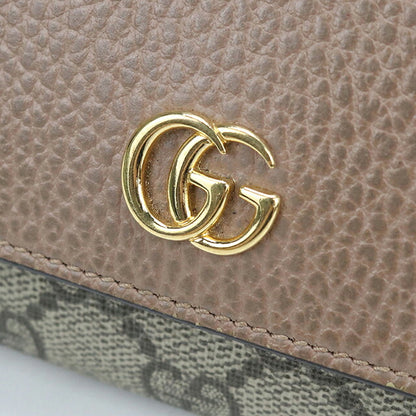 二手 Gucci 双折钱包 双折钱包 紧凑女士品牌 GUCCI 双 G 双色中号钱包 598587 米色 USDGU117944011