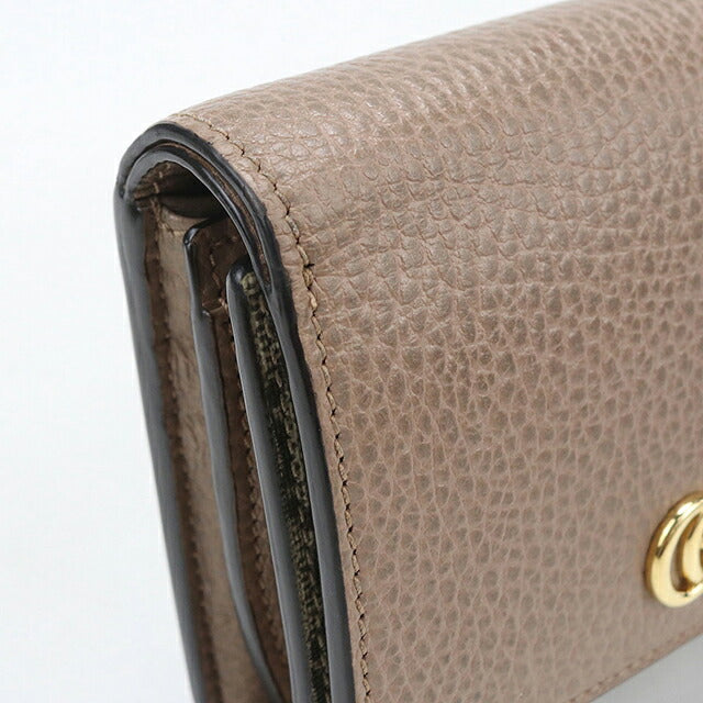 二手 Gucci 双折钱包 双折钱包 紧凑女士品牌 GUCCI 双 G 双色中号钱包 598587 米色 USDGU117944011