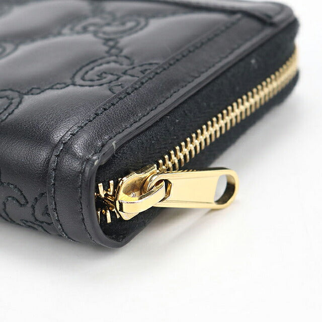 中古 グッチ 長財布ラウンドファスナー レディース ブランド GUCCI GGマトラッセ ジップアラウンドウォレット レザー 723784 ブラック USDGU117985011