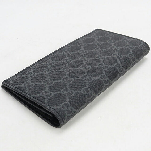 中古 グッチ 長財布二折 メンズ ブランド GUCCI GGエンブレム ロングウォレット 821213 ブラック USDGU117995011