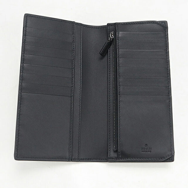 中古 グッチ 長財布二折 メンズ ブランド GUCCI GGエンブレム ロングウォレット 821213 ブラック USDGU117995011