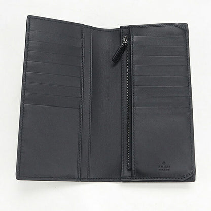 中古 グッチ 長財布二折 メンズ ブランド GUCCI GGエンブレム ロングウォレット 821213 ブラック USDGU117995011