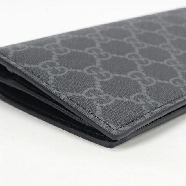 中古 グッチ 長財布二折 メンズ ブランド GUCCI GGエンブレム ロングウォレット 821213 ブラック USDGU117995011