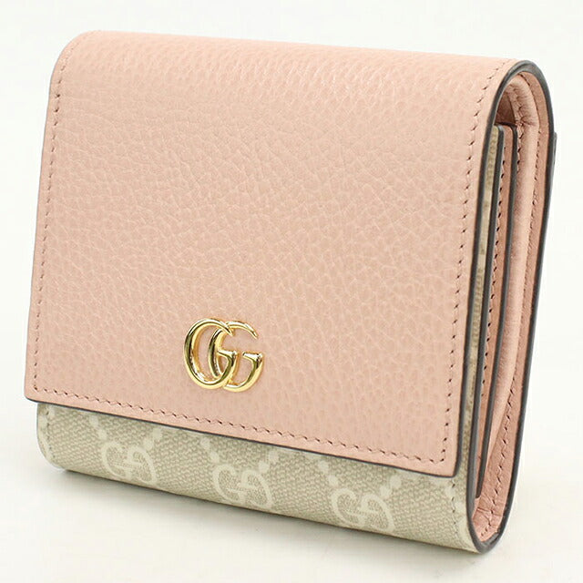 中古 グッチ 二つ折り財布 二折財布 コンパクト レディース ブランド GUCCI ダブルG ミディアム ウォレット 598587 ピンク USDGU118260011