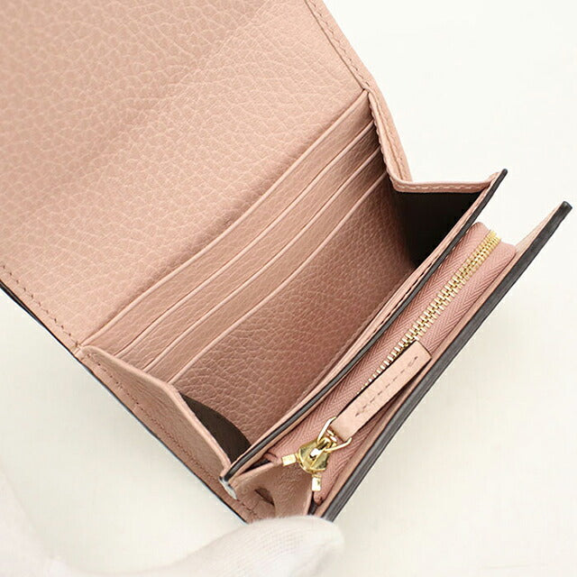 中古 グッチ 二つ折り財布 二折財布 コンパクト レディース ブランド GUCCI ダブルG ミディアム ウォレット 598587 ピンク USDGU118260011