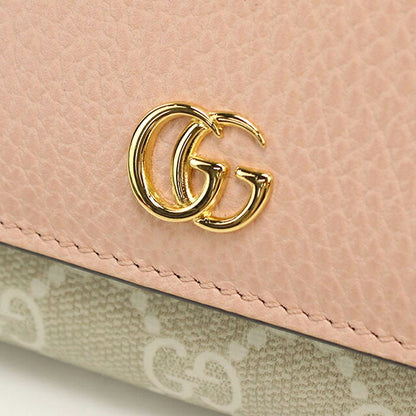 中古 グッチ 二つ折り財布 二折財布 コンパクト レディース ブランド GUCCI ダブルG ミディアム ウォレット 598587 ピンク USDGU118260011