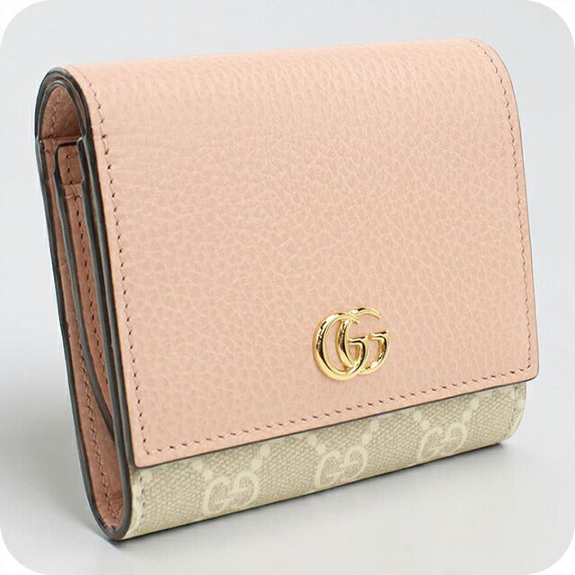 中古 グッチ 二つ折り財布 二折財布 コンパクト レディース ブランド GUCCI ダブルG ミディアム ウォレット 598587 ピンク USDGU118260011