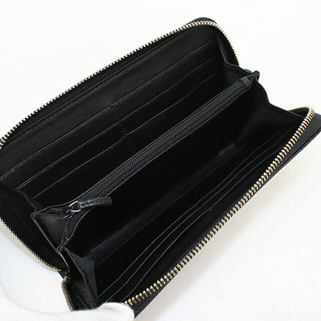 中古 グッチ 長財布ラウンドファスナー レディース ブランド GUCCI マイクログッチシマ  レザー 449891 ブラック USDGU118270011