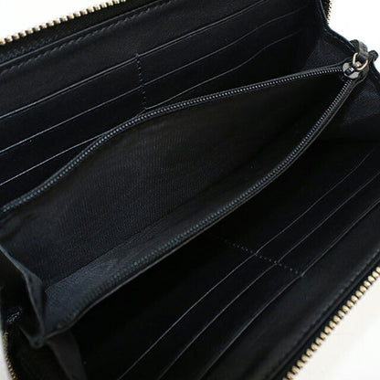 中古 グッチ 長財布ラウンドファスナー レディース ブランド GUCCI マイクログッチシマ  レザー 449891 ブラック USDGU118270011