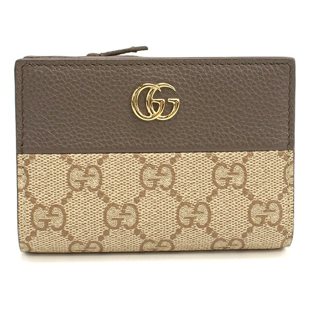 中古 グッチ 二つ折り財布 二折財布 コンパクト レディース ブランド GUCCI GGスプリーム  レザー 772738 ベージュ USDGU118371011