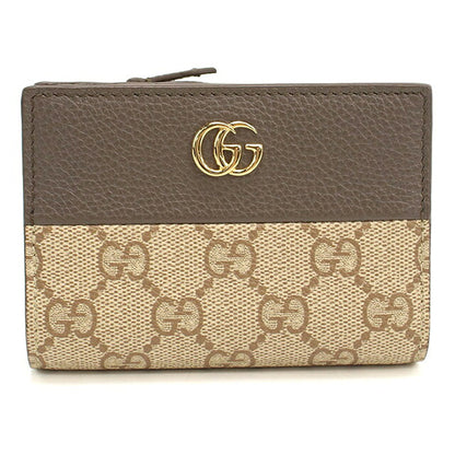 中古 グッチ 二つ折り財布 二折財布 コンパクト レディース ブランド GUCCI GGスプリーム  レザー 772738 ベージュ USDGU118371011