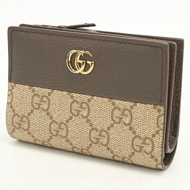 中古 グッチ 二つ折り財布 二折財布 コンパクト レディース ブランド GUCCI GGスプリーム  レザー 772738 ベージュ USDGU118371011
