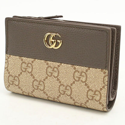 中古 グッチ 二つ折り財布 二折財布 コンパクト レディース ブランド GUCCI GGスプリーム  レザー 772738 ベージュ USDGU118371011