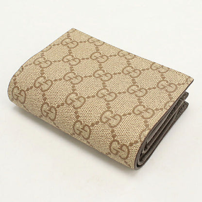 中古 グッチ 二つ折り財布 二折財布 コンパクト レディース ブランド GUCCI GGスプリーム  レザー 772738 ベージュ USDGU118371011