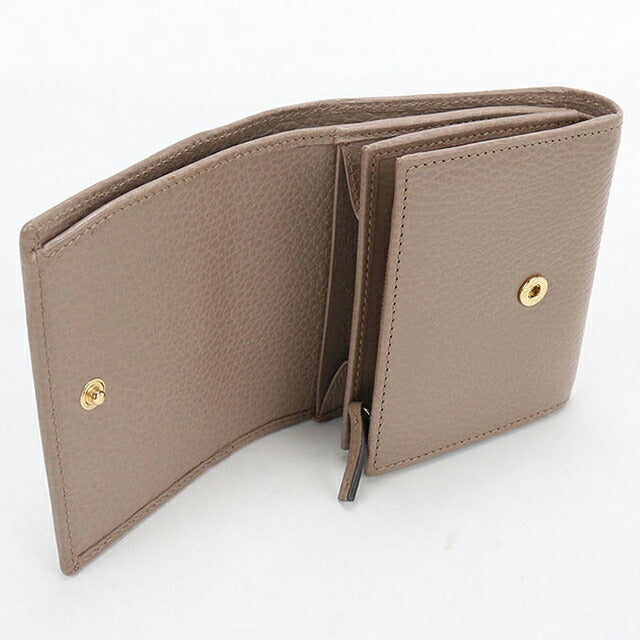 中古 グッチ 二つ折り財布 二折財布 コンパクト レディース ブランド GUCCI ダブルG ミディアムウォレット レザー 598587 ベージュ USDGU118372011