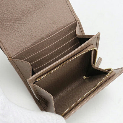 中古 グッチ 二つ折り財布 二折財布 コンパクト レディース ブランド GUCCI ダブルG ミディアムウォレット レザー 598587 ベージュ USDGU118372011