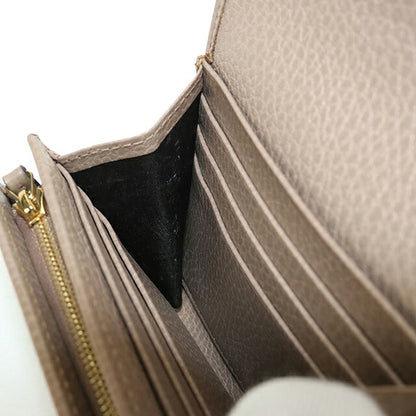 中古 グッチ 二つ折り財布 二折財布 コンパクト レディース ブランド GUCCI ダブルG ミディアムウォレット レザー 598587 ベージュ USDGU118372011