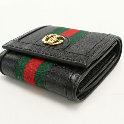 中古 グッチ 二つ折り財布 二折財布 コンパクト レディース ブランド GUCCI オフィディア ミディアムウォレット レザー 598662 ブラック USDGU118373011