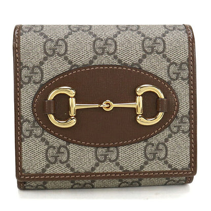 中古 グッチ 二つ折り財布 二折財布 コンパクト レディース ブランド GUCCI ホースビット ミディアムウォレット 621891 ベージュ USDGU118377011