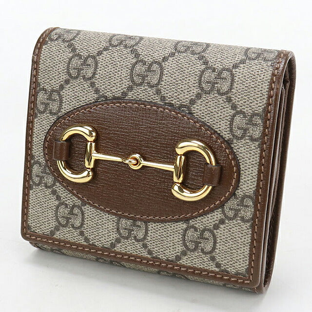中古 グッチ 二つ折り財布 二折財布 コンパクト レディース ブランド GUCCI ホースビット ミディアムウォレット 621891 ベージュ USDGU118377011
