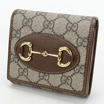 中古 グッチ 二つ折り財布 二折財布 コンパクト レディース ブランド GUCCI ホースビット ミディアムウォレット 621891 ベージュ USDGU118377011