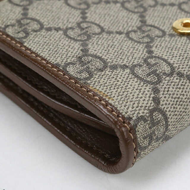 中古 グッチ 二つ折り財布 二折財布 コンパクト レディース ブランド GUCCI ホースビット ミディアムウォレット 621891 ベージュ USDGU118377011