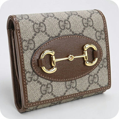 中古 グッチ 二つ折り財布 二折財布 コンパクト レディース ブランド GUCCI ホースビット ミディアムウォレット 621891 ベージュ USDGU118377011