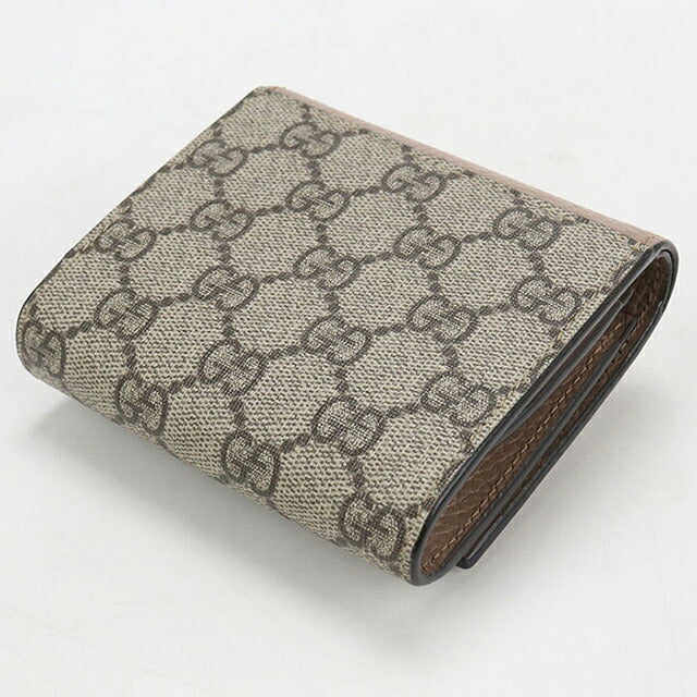 中古 グッチ 二つ折り財布 二折財布 コンパクト レディース ブランド GUCCI ダブルG ミディアムウォレット レザー 598587 ベージュ USDGU118378011