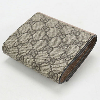 中古 グッチ 二つ折り財布 二折財布 コンパクト レディース ブランド GUCCI ダブルG ミディアムウォレット レザー 598587 ベージュ USDGU118378011
