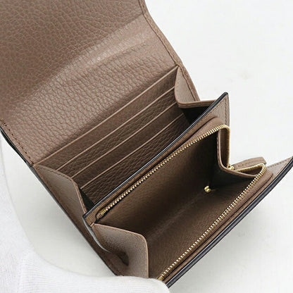 中古 グッチ 二つ折り財布 二折財布 コンパクト レディース ブランド GUCCI ダブルG ミディアムウォレット レザー 598587 ベージュ USDGU118378011