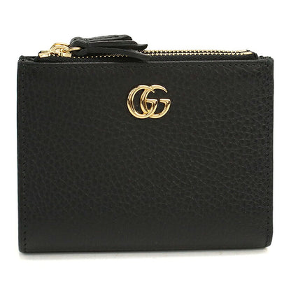 中古 グッチ 二つ折り財布 二折財布 コンパクト レディース ブランド GUCCI ダブルG スモールウォレット レザー 474747 ブラック USDGU118388011