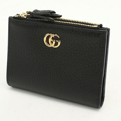 中古 グッチ 二つ折り財布 二折財布 コンパクト レディース ブランド GUCCI ダブルG スモールウォレット レザー 474747 ブラック USDGU118388011