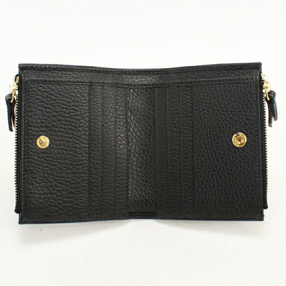 中古 グッチ 二つ折り財布 二折財布 コンパクト レディース ブランド GUCCI ダブルG スモールウォレット レザー 474747 ブラック USDGU118388011