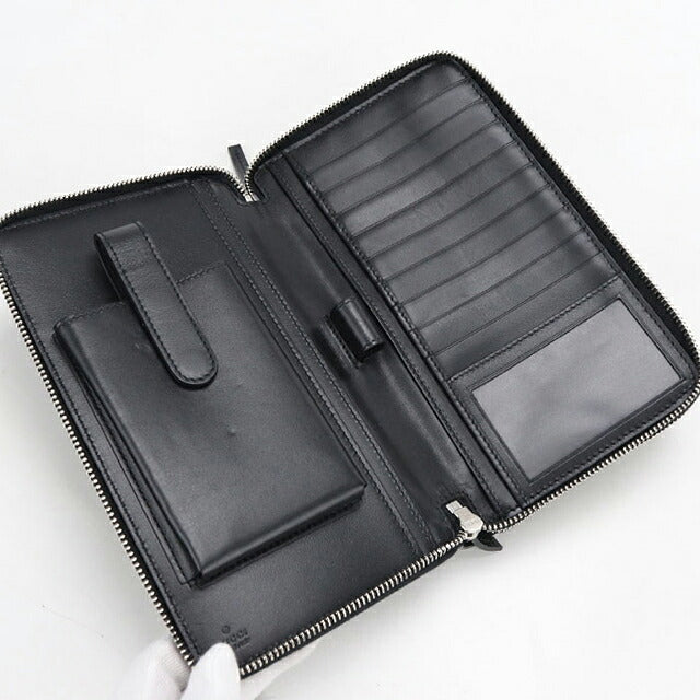 中古 グッチ オーガナイザー メンズ ブランド GUCCI グッチシマ トラベルケース 395474 ブラック USDGU118390011