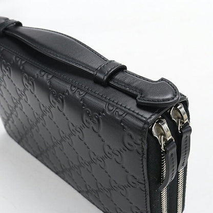中古 グッチ オーガナイザー メンズ ブランド GUCCI グッチシマ トラベルケース 395474 ブラック USDGU118390011