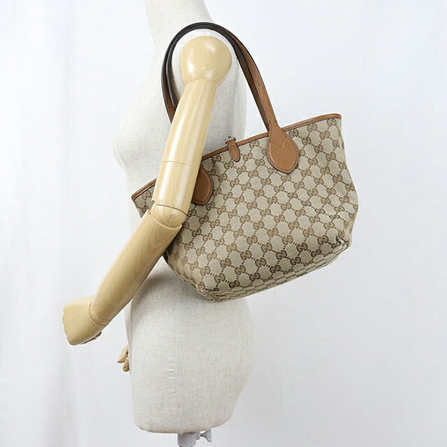 中古 グッチ トートバッグ レディース ブランド GUCCI  リバーシブル 839124 ベージュ USDGU118443011