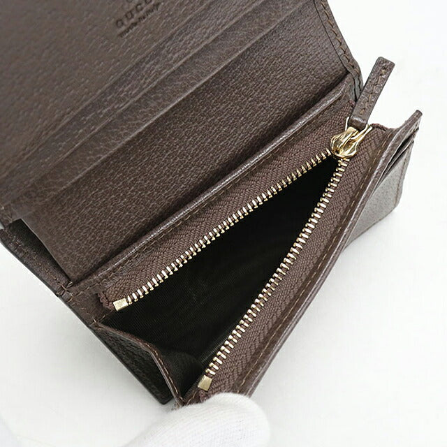 中古 グッチ 二つ折り財布 二折財布 コンパクト レディース ブランド GUCCI オフィディア GGカードケース ウォレット 523155 ベージュ USDGU118491011