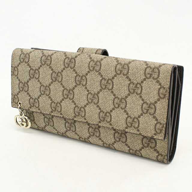 グッチ 長財布二折 レディース ブランド GUCCI GGスプリーム Wホック長財布 212104 ベージュ USDGU118497011