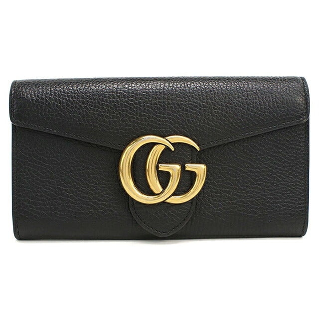 グッチ 長財布二折 レディース ブランド GUCCI GGマーモント コンチネンタルウォレット レザー 779776 ブラック USDGU118500011