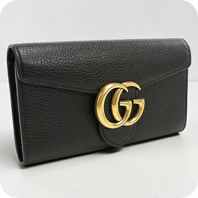 グッチ 長財布二折 レディース ブランド GUCCI GGマーモント コンチネンタルウォレット レザー 779776 ブラック USDGU118500011
