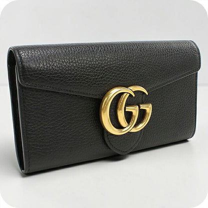 グッチ 長財布二折 レディース ブランド GUCCI GGマーモント コンチネンタルウォレット レザー 779776 ブラック USDGU118500011