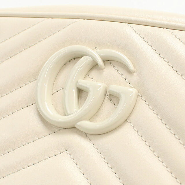 グッチ 斜め掛け ショルダーバッグ レディース ブランド GUCCI GGマーモント スモール カメラバッグ 447632 ホワイト USDGU118502011