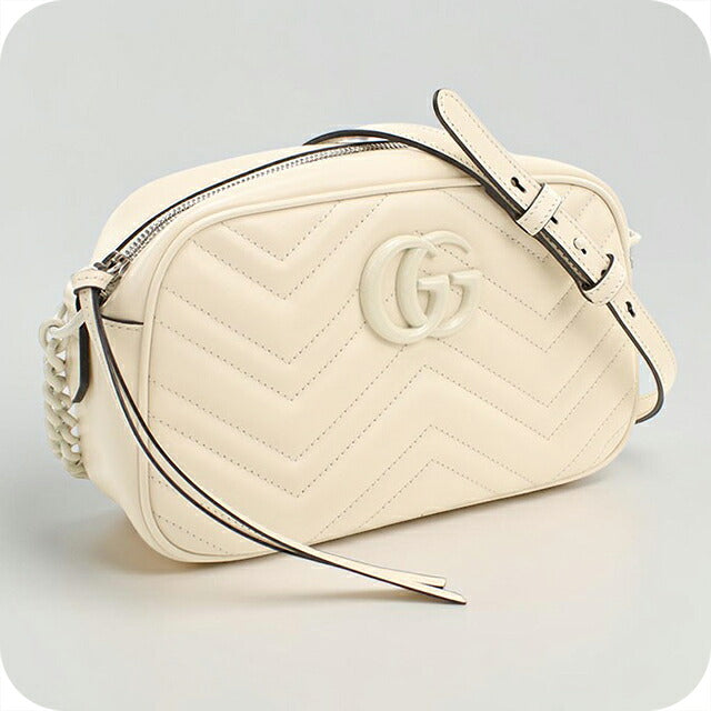 グッチ 斜め掛け ショルダーバッグ レディース ブランド GUCCI GGマーモント スモール カメラバッグ 447632 ホワイト USDGU118502011