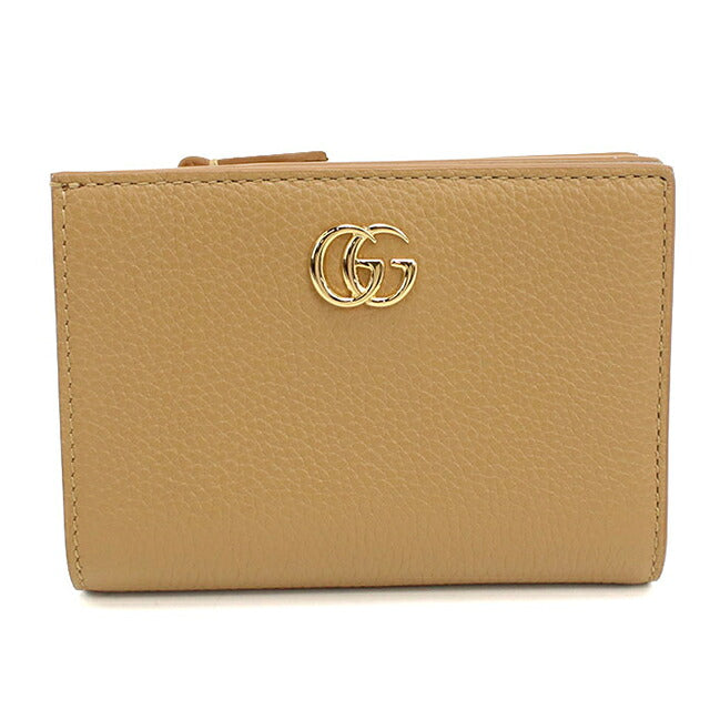 グッチ 二つ折り財布 二折財布 コンパクト レディース ブランド GUCCI ダブルG バイカラー スモールウォレット レザー 772738 ブラウン USDGU118564011