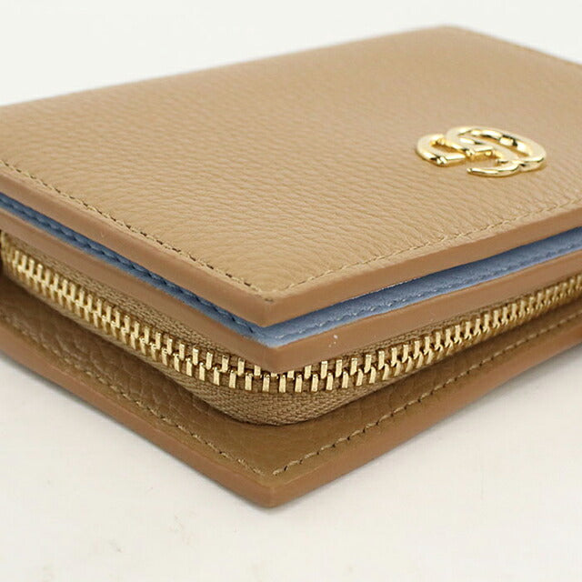 グッチ 二つ折り財布 二折財布 コンパクト レディース ブランド GUCCI ダブルG バイカラー スモールウォレット レザー 772738 ブラウン USDGU118564011